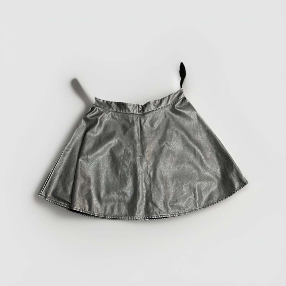 Forever 21 Black Faux Leather Skater Skirt